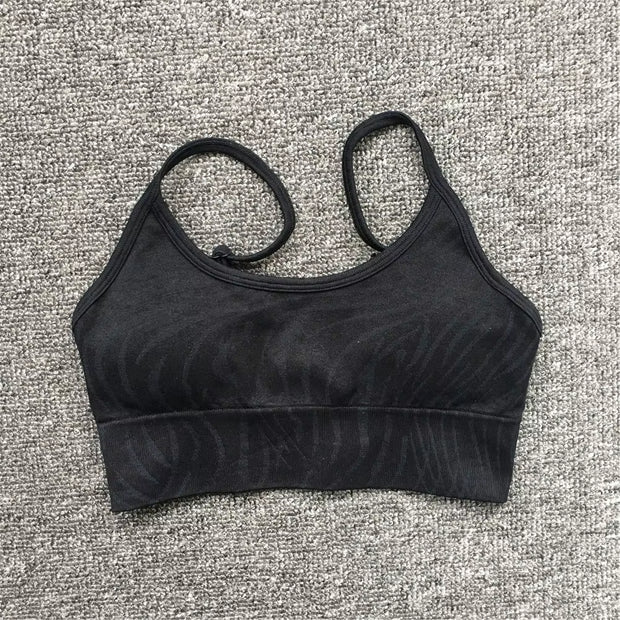 1/2/3PCS Seamless Zebra Yoga Set Women Crop Top Bra Scrunch Leggings Sport Suit Fitness Outfit Wear Gym Cloths Workout Set