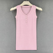 Slim Knitted Tops Femme O Neck 2025 Summer Basic Shirts White Black Casual Sport Vest Off Shoulder Button Women's Tank Top