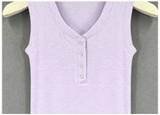 Slim Knitted Tops Femme O Neck 2025 Summer Basic Shirts White Black Casual Sport Vest Off Shoulder Button Women's Tank Top