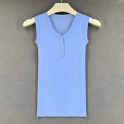 Slim Knitted Tops Femme O Neck 2025 Summer Basic Shirts White Black Casual Sport Vest Off Shoulder Button Women's Tank Top
