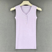 Slim Knitted Tops Femme O Neck 2025 Summer Basic Shirts White Black Casual Sport Vest Off Shoulder Button Women's Tank Top
