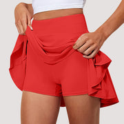 Summer Women Sprints Tennis Dance Fitness Short Skirts Youthful  Quick Drying Solid Female Lining High Waist Mini Skirts Shorts
