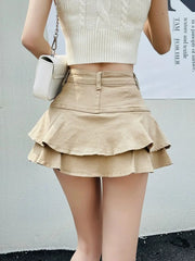 Y2K Mini Skirts 2025 New Vintage High Waist Women Pleated Skirt Chic Sweet Cute Preppy Style Casual 90s E Girl Skirts