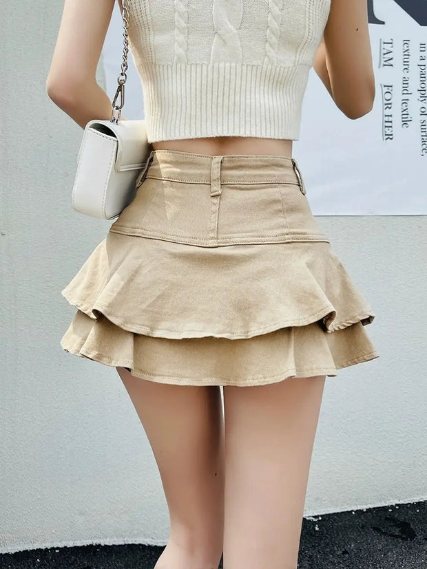 Y2K Mini Skirts 2025 New Vintage High Waist Women Pleated Skirt Chic Sweet Cute Preppy Style Casual 90s E Girl Skirts