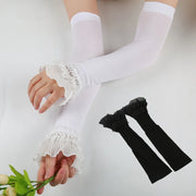 Summer Lace Gloves Sunscreen Arm Sleeve Gloves Sunscreen Long Lace Fingerless Mittens Covered Scar Elastic Sleeve Driving Gloves