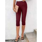 Female Trousers Casual Holiday Style Solid Knit Seven Pants Skin Friendly Haren Pants Trendy Clothing