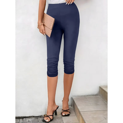 Female Trousers Casual Holiday Style Solid Knit Seven Pants Skin Friendly Haren Pants Trendy Clothing
