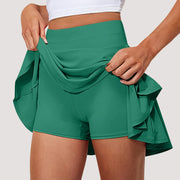 Summer Women Sprints Tennis Dance Fitness Short Skirts Youthful  Quick Drying Solid Female Lining High Waist Mini Skirts Shorts
