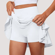 Summer Women Sprints Tennis Dance Fitness Short Skirts Youthful  Quick Drying Solid Female Lining High Waist Mini Skirts Shorts
