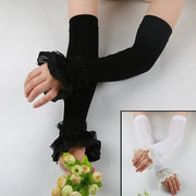 Summer Lace Gloves Sunscreen Arm Sleeve Gloves Sunscreen Long Lace Fingerless Mittens Covered Scar Elastic Sleeve Driving Gloves