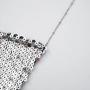 2025 Summer Silver Sparkling Camisole Fashion Sexy Hot Girls Sequins V-Neck Hanging Neck Backless Top Y2k Party Looks Top Women