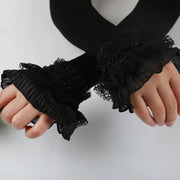Summer Lace Gloves Sunscreen Arm Sleeve Gloves Sunscreen Long Lace Fingerless Mittens Covered Scar Elastic Sleeve Driving Gloves