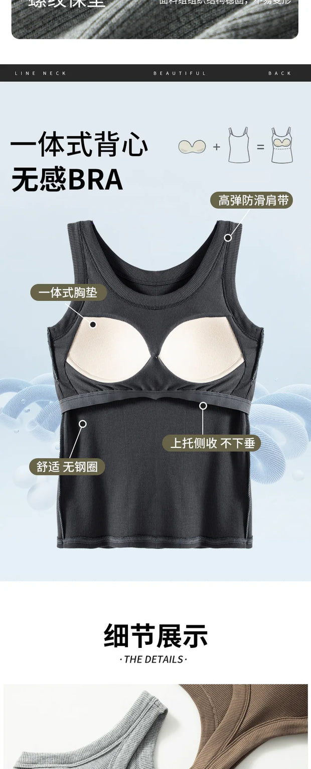 Ribbed Knitted Tops Neck Summer Basic Shirts White Black Casual Sport Vest Off Shoulder  Women's Tank TopWith chest pad