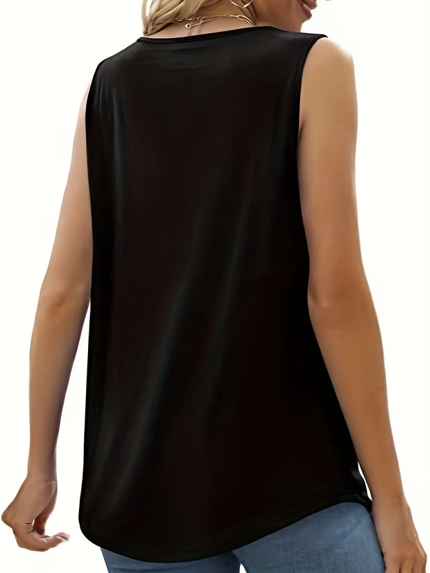 Summer Plus Size Womens Clothing Lace Trim Tank Top Casual Round Neck Sleeveless Top Effortlessly Stylish and Comfortable
