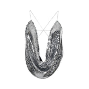 2025 Summer Silver Sparkling Camisole Fashion Sexy Hot Girls Sequins V-Neck Hanging Neck Backless Top Y2k Party Looks Top Women