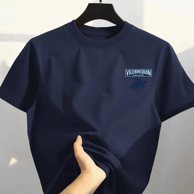 Summer Trend Turtle High Quality 100% Cotton Breathable Comfortable T-shirt Outdoor Men's Tops Casual Fashion Streetwear