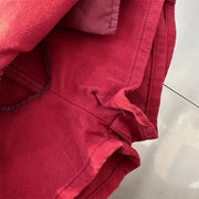 Red High-waisted Denim Skirt 2025 Summer Fashion A-word Anti-light Mini Skirt