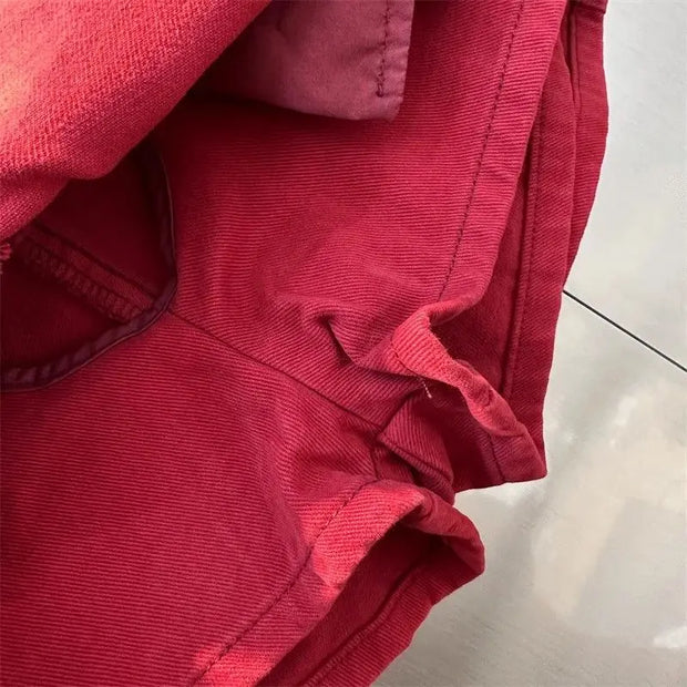 Red High-waisted Denim Skirt 2025 Summer Fashion A-word Anti-light Mini Skirt