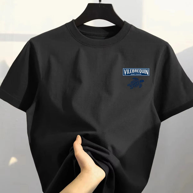 Summer Trend Turtle High Quality 100% Cotton Breathable Comfortable T-shirt Outdoor Men's Tops Casual Fashion Streetwear