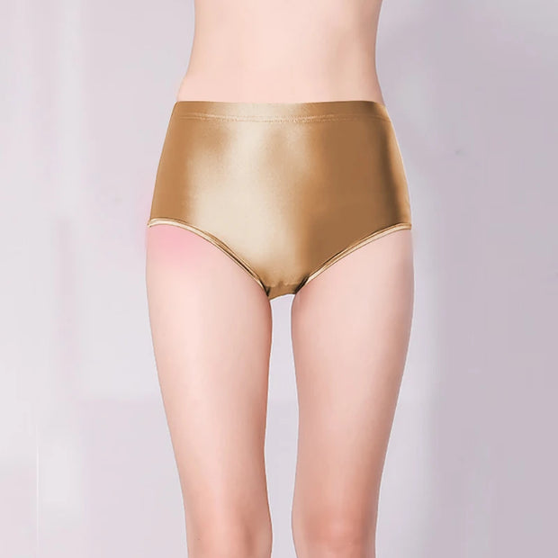 Japanese Satin Glossy Seamless Spandex Shorts Silky Smooth Sexy Solid Pants High Waist Tights Biker Running Workout for Women
