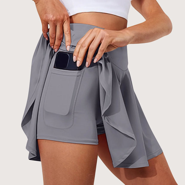 Summer Women Sprints Tennis Dance Fitness Short Skirts Youthful  Quick Drying Solid Female Lining High Waist Mini Skirts Shorts