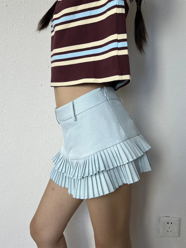 Summer Polo Shirts Woman Long Sleeve Crop Top Color Block Green Stripe Print Polo Shirts Mujer Casual Tops Striped Brown Autumn