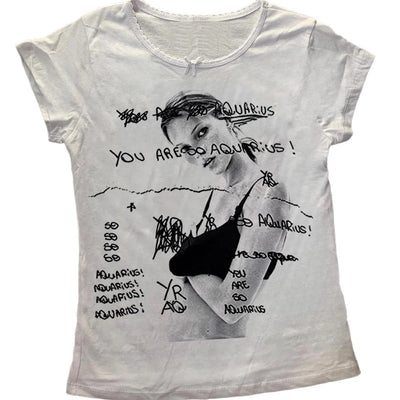 2025 Vintage Kpop 90s Vintage Clothes for Women Star Girl Y2k T Shirts Emo Goth Woman Clothing Harajuku Y2k 2000s Tops Graphic