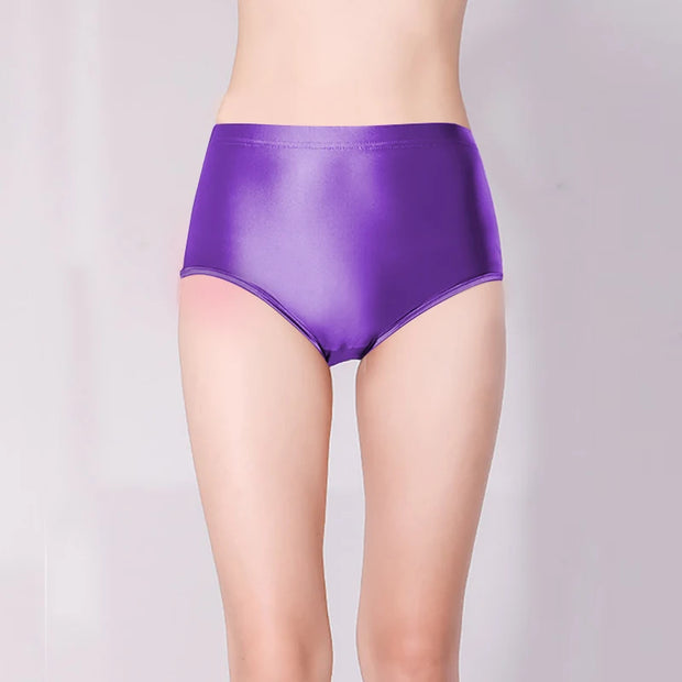 Japanese Satin Glossy Seamless Spandex Shorts Silky Smooth Sexy Solid Pants High Waist Tights Biker Running Workout for Women