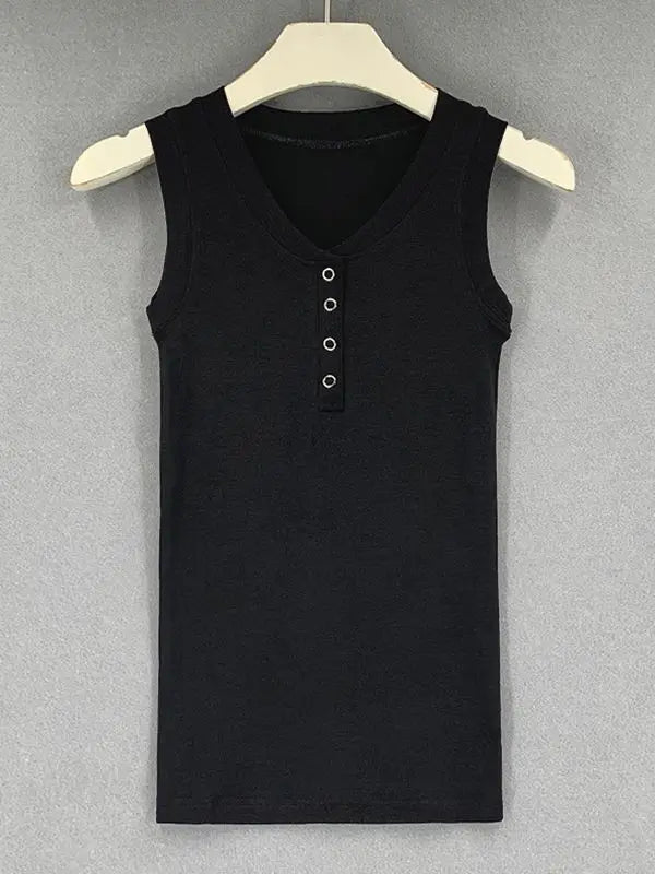 Slim Knitted Tops Femme O Neck 2025 Summer Basic Shirts White Black Casual Sport Vest Off Shoulder Button Women's Tank Top