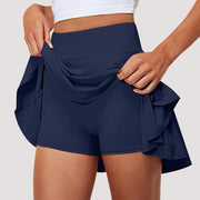 Summer Women Sprints Tennis Dance Fitness Short Skirts Youthful  Quick Drying Solid Female Lining High Waist Mini Skirts Shorts