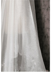 White Organza Voile Sheer Fabric - Shimmering, See-Through, and Sold by the Meter - Ideal Material for Sewing and Crafts