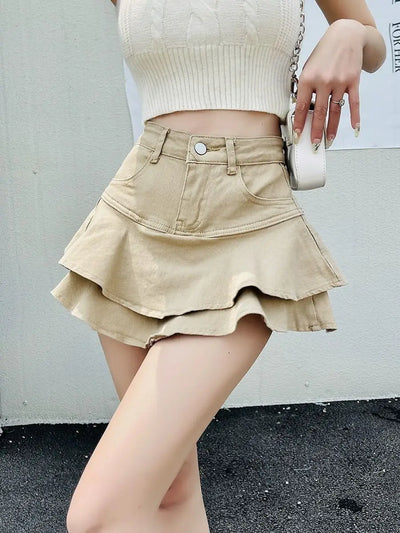 Y2K Mini Skirts 2025 New Vintage High Waist Women Pleated Skirt Chic Sweet Cute Preppy Style Casual 90s E Girl Skirts
