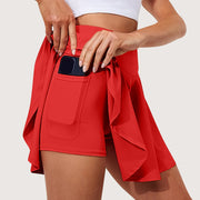Summer Women Sprints Tennis Dance Fitness Short Skirts Youthful  Quick Drying Solid Female Lining High Waist Mini Skirts Shorts