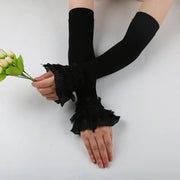 Summer Lace Gloves Sunscreen Arm Sleeve Gloves Sunscreen Long Lace Fingerless Mittens Covered Scar Elastic Sleeve Driving Gloves