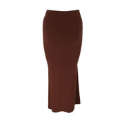 Sexy Women's Skirt Summer Solid New Streetwear Fashion Casual Slim Versatile Female Straight Skirt Elegant Simple Knitted Skirt