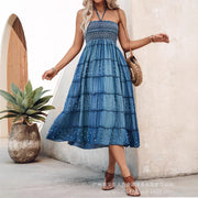 Denim Skirts Women Mid Length Skirt A Line Slim Fit Elegant Splice Y2k Streetwear High Waist Casual Work Lace Up Summer 2025