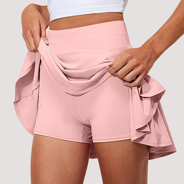 Summer Women Sprints Tennis Dance Fitness Short Skirts Youthful  Quick Drying Solid Female Lining High Waist Mini Skirts Shorts