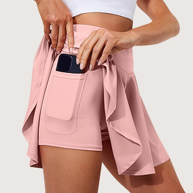 Summer Women Sprints Tennis Dance Fitness Short Skirts Youthful  Quick Drying Solid Female Lining High Waist Mini Skirts Shorts