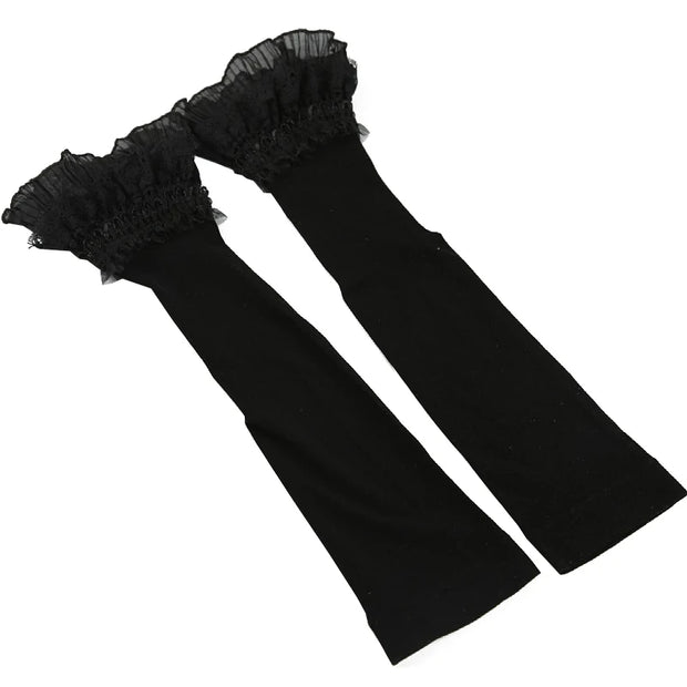 Summer Lace Gloves Sunscreen Arm Sleeve Gloves Sunscreen Long Lace Fingerless Mittens Covered Scar Elastic Sleeve Driving Gloves