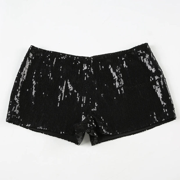 IAMHOTTY Sequin Shorts Sexy Clubwear Holiday Festival Low Waist Skinny Hot Pants Women High Street Booty Shorts Chic Bottoms