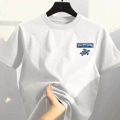 Summer Trend Turtle High Quality 100% Cotton Breathable Comfortable T-shirt Outdoor Men's Tops Casual Fashion Streetwear