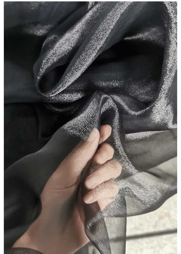 White Organza Voile Sheer Fabric - Shimmering, See-Through, and Sold by the Meter - Ideal Material for Sewing and Crafts