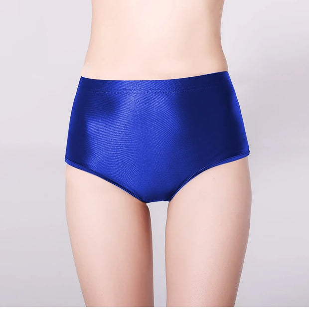 Japanese Satin Glossy Seamless Spandex Shorts Silky Smooth Sexy Solid Pants High Waist Tights Biker Running Workout for Women