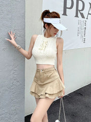 Y2K Mini Skirts 2025 New Vintage High Waist Women Pleated Skirt Chic Sweet Cute Preppy Style Casual 90s E Girl Skirts