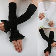 Summer Lace Gloves Sunscreen Arm Sleeve Gloves Sunscreen Long Lace Fingerless Mittens Covered Scar Elastic Sleeve Driving Gloves