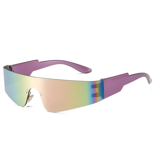 Unisex Rimless Sunglasses - Trendy Multicolor UV400 Eyewear for Men and Women