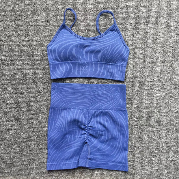 1/2/3PCS Seamless Zebra Yoga Set Women Crop Top Bra Scrunch Leggings Sport Suit Fitness Outfit Wear Gym Cloths Workout Set
