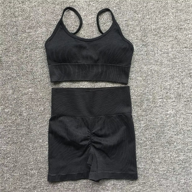 1/2/3PCS Seamless Zebra Yoga Set Women Crop Top Bra Scrunch Leggings Sport Suit Fitness Outfit Wear Gym Cloths Workout Set
