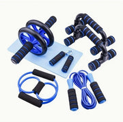 Seven-piece Fitness Set For Small Home Use, Skipping Rope, Grip Strengthener, Push-ups, Abdominal Wheel, Muscle - Portable Equipment For Muscle Strengthening, Core Workout For Men And Women